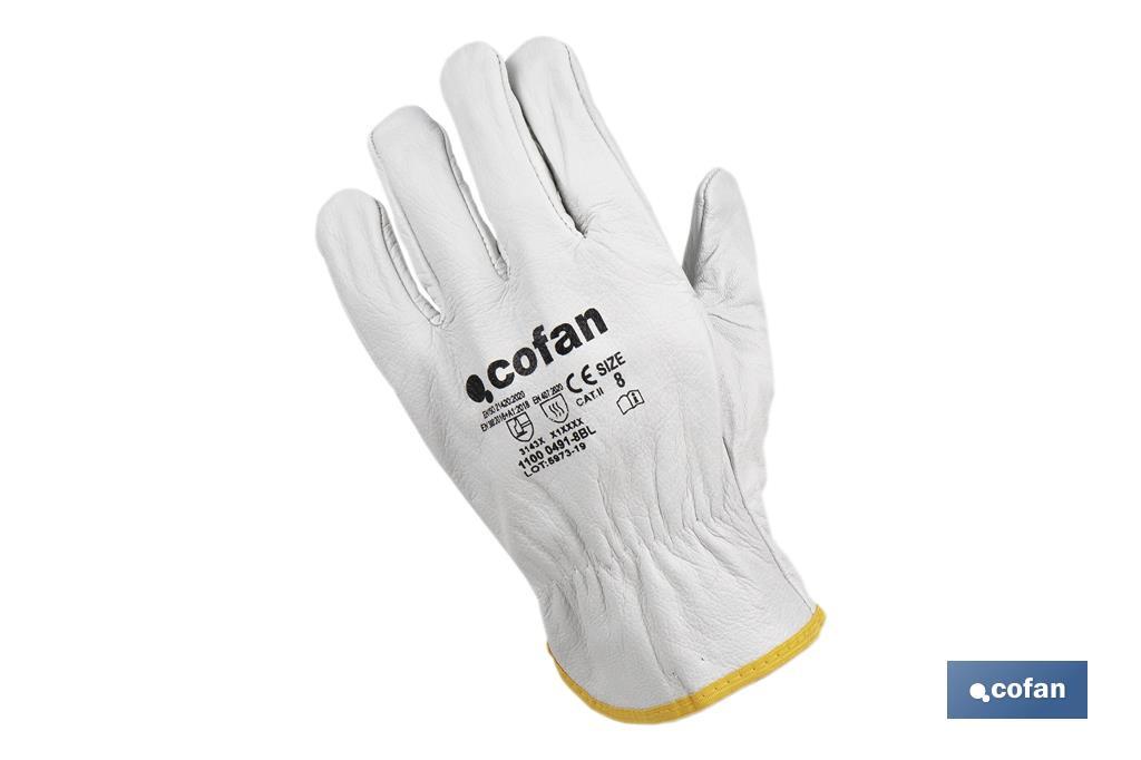 Gants de sécurité anti-chaleur en cuir de buffle | Tailles : 7, 8, 9, 10 et 11. - Cofan